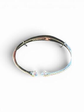 Givenchy Crystal Hinged Bangle Bracelet Women Silver Iridescent Os